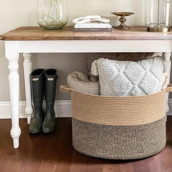 Extra Large Wicker Storage Basket home storage blanket basket - Picture 6 of 8